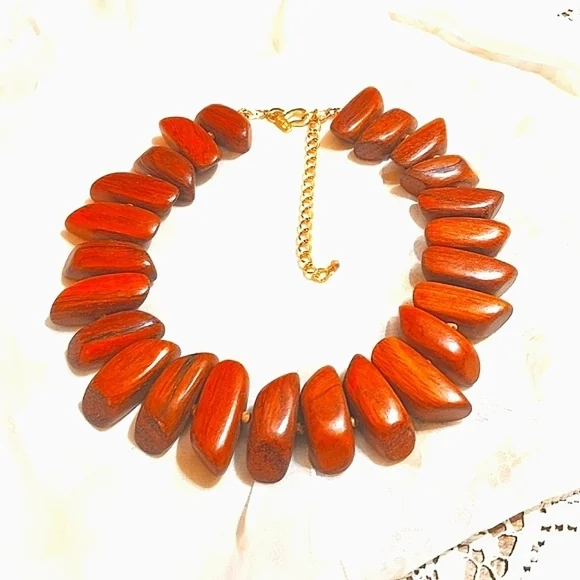 VTG Kenneth Lane 1970s wooden necklace - Picture 6 of 7